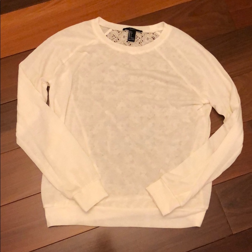 F21 Lace Back Long Sleeve Top